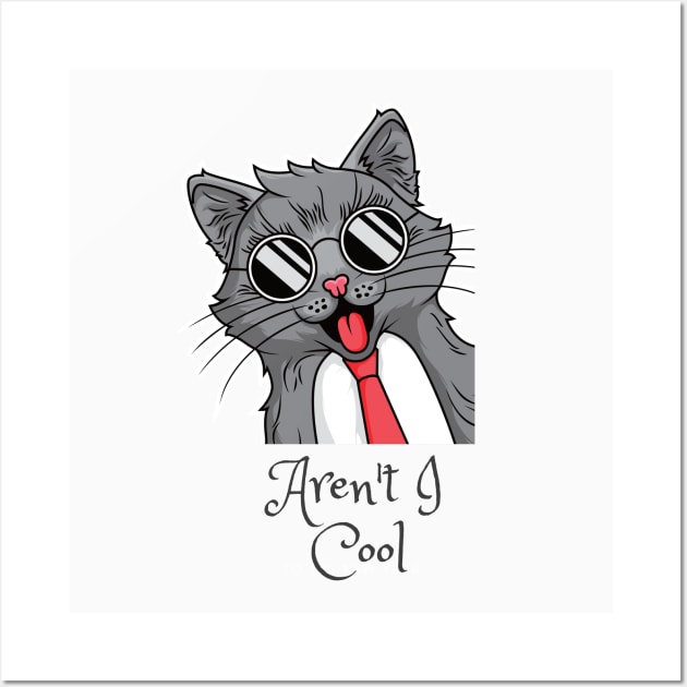 Awesome funny cat Wall Art by Purrfect Shop